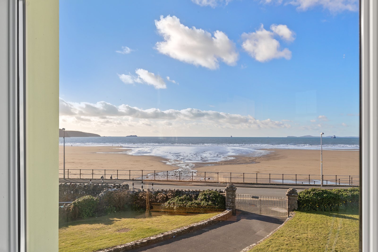 View of Broad Haven beach and St. Brides bay from apartment 2, Rocksdrift House