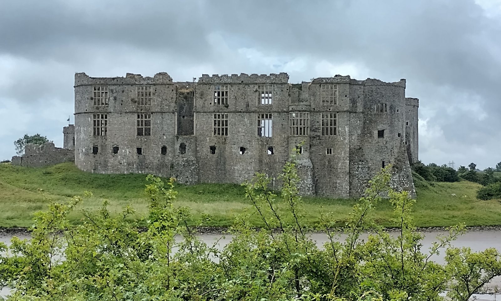 Carew Castle showing the Elizabethan Windows